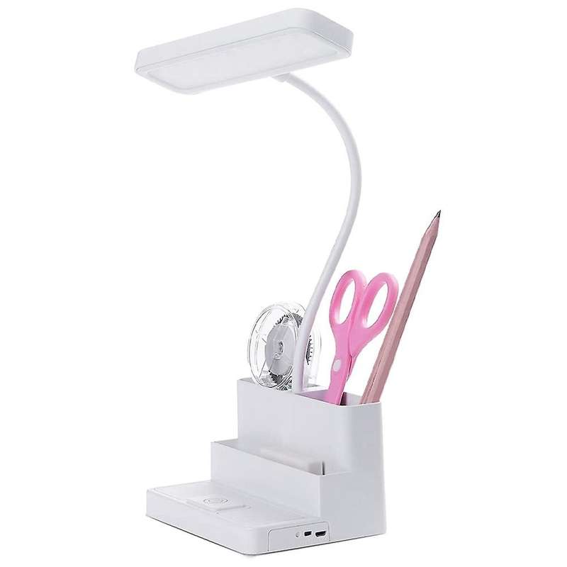 Led Desk Lamp with Pen/phone Holder , Flexible Gooseneck, 3 Color
