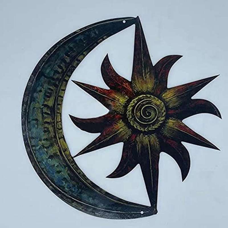 Celestial Sun Star Metal Wall Art Craft Durable Home Hanging Decor