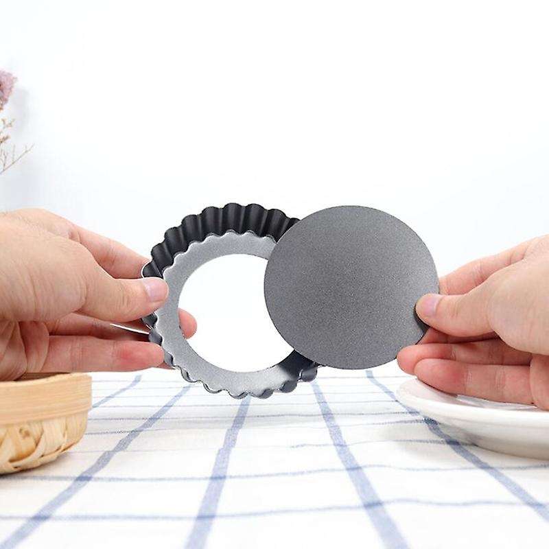 6 Pcs Non-stick Quiche Bottom Fluted Heavy Pizza Pan Bakeware