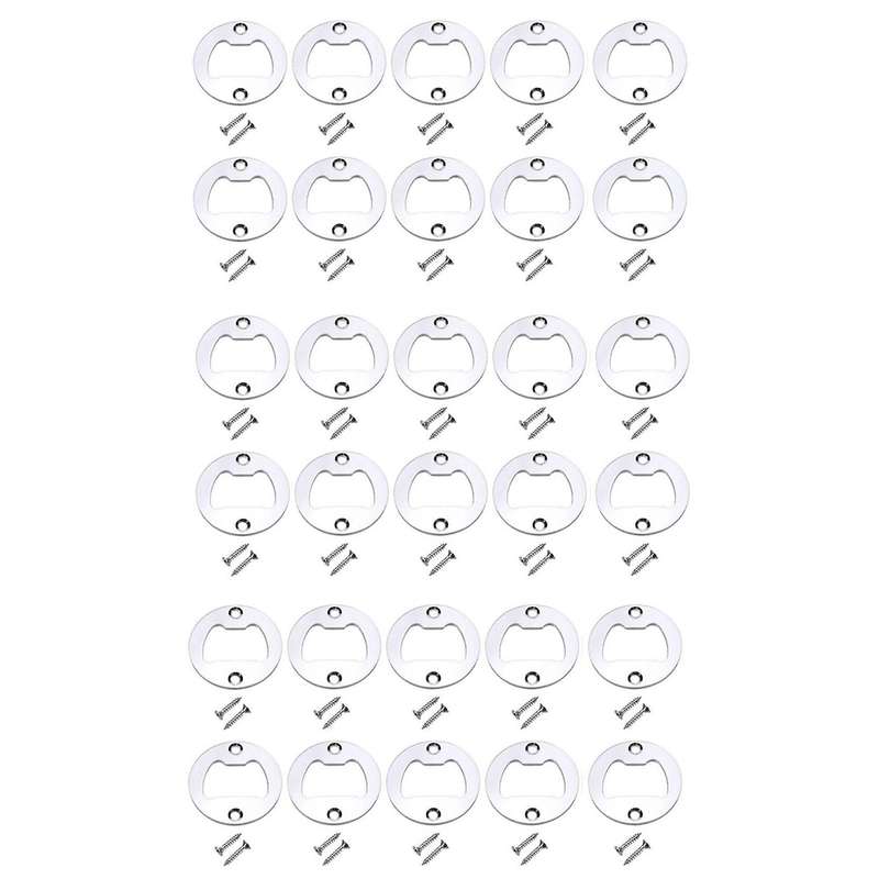 30pcs Bottle Opener Insert Stainless Steel Diy Hardware with Screws