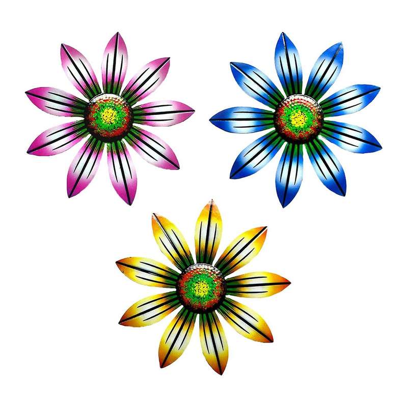 3 Pcs Flowers Art Craft Garden Ornament for Garden Indoor Outdoor