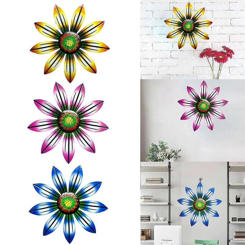 3 Pcs Flowers Art Craft Garden Ornament for Garden Indoor Outdoor