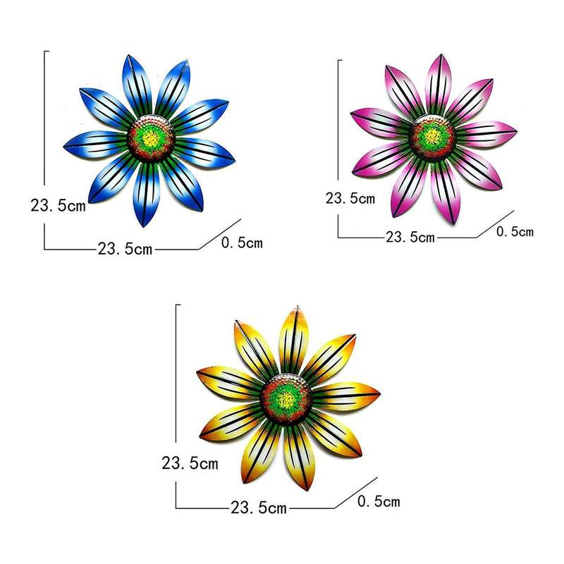 3 Pcs Flowers Art Craft Garden Ornament for Garden Indoor Outdoor