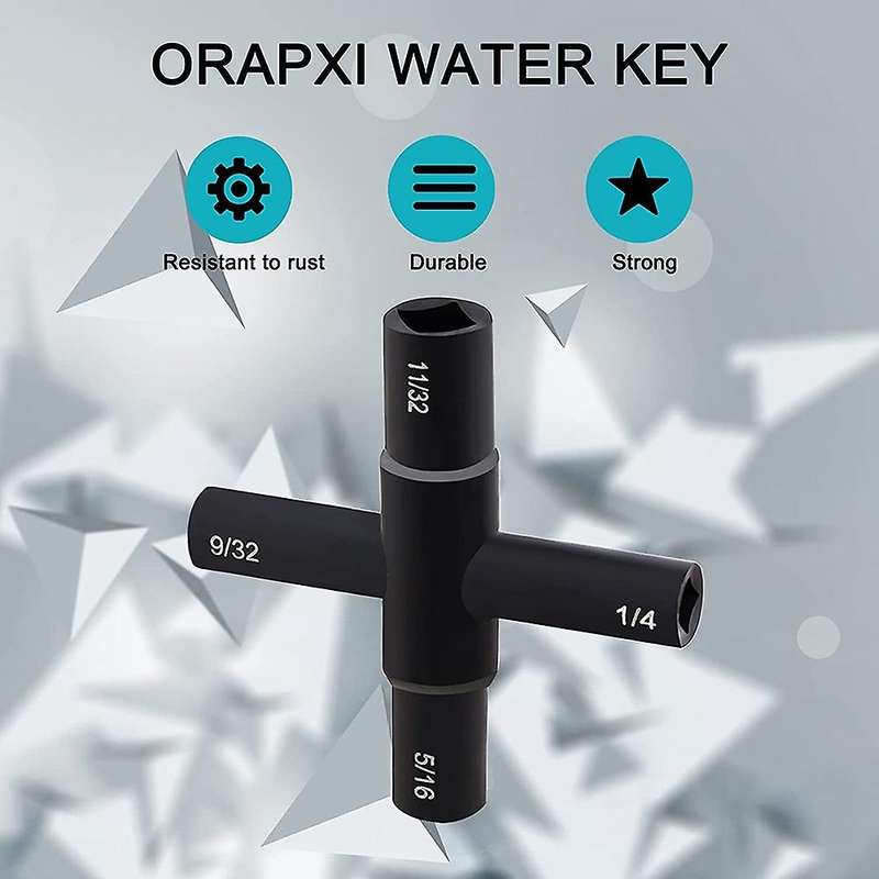 4 Way Faucet Key Sillcock Water Key 2 Pack Multifunctional Utilities