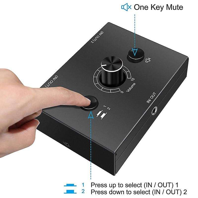 3.5mm 2 Input 1 Output/1 Input 2 Output Audio Splitter Switcher