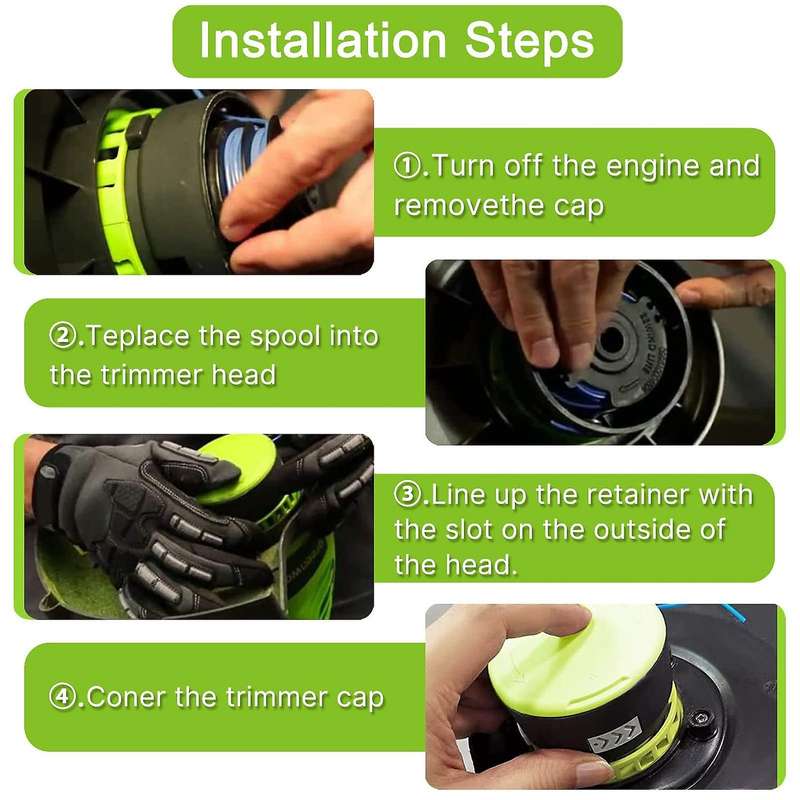 8pack 27ft 0.065inch String Trimmer Spool for Greenworks Model 21212