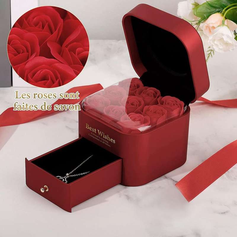Eternal Rose with Jewelry Box for Women Valentines Day Gifts D