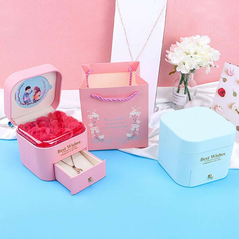 Eternal Rose with Jewelry Box for Women Valentines Day Gifts D