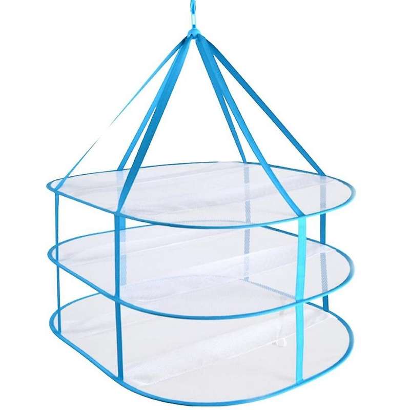 3-tier Mesh Clothes Hanging Dryer, Foldable Sweater Drying Rack