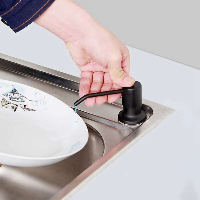 Soap Dispenser for Kitchen Sink with 46inch Extension Tube Kit(black)