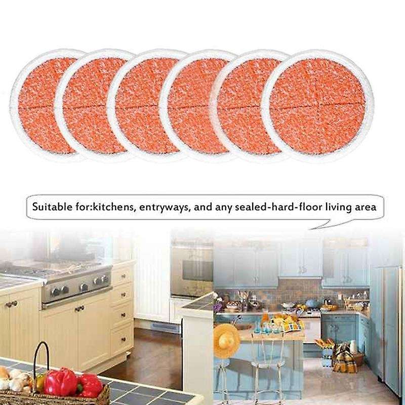 6 Packs Heavy Scrub Mop Pads Replacement for Bissell Spinwave 2039a