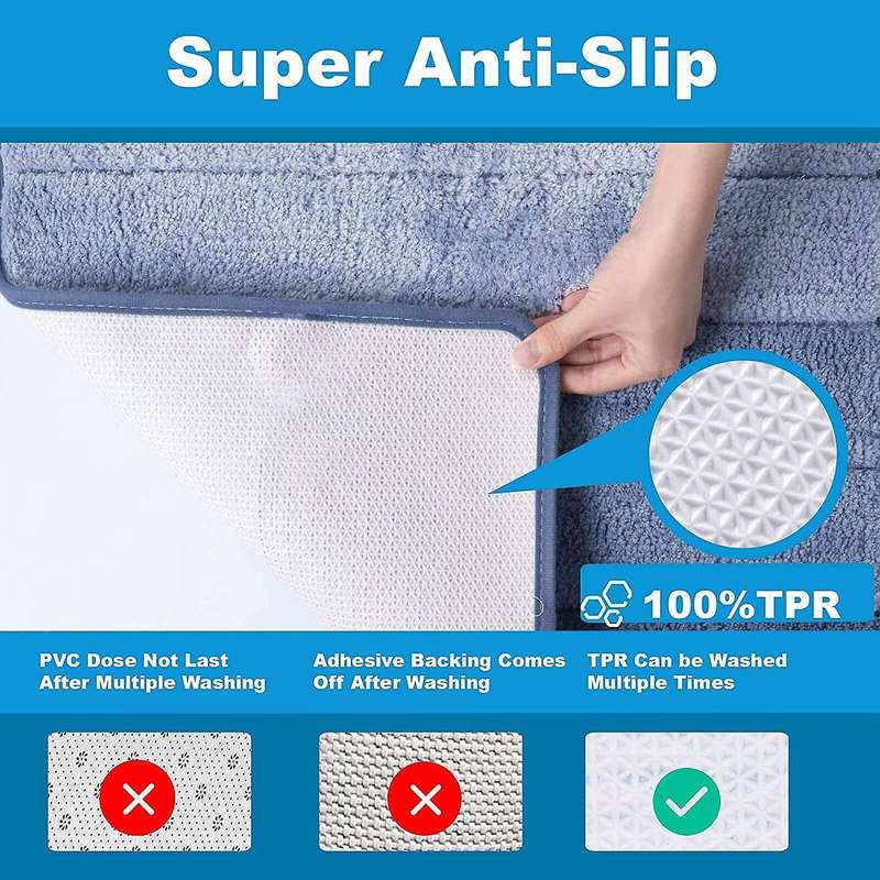 Bathroom Shower Rugs Anti Slip Extra Soft Strong Absorbent Rug B