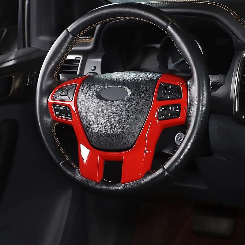 Steering Wheel Cover Trim for Ford Ranger Everest 2015-2022, Red