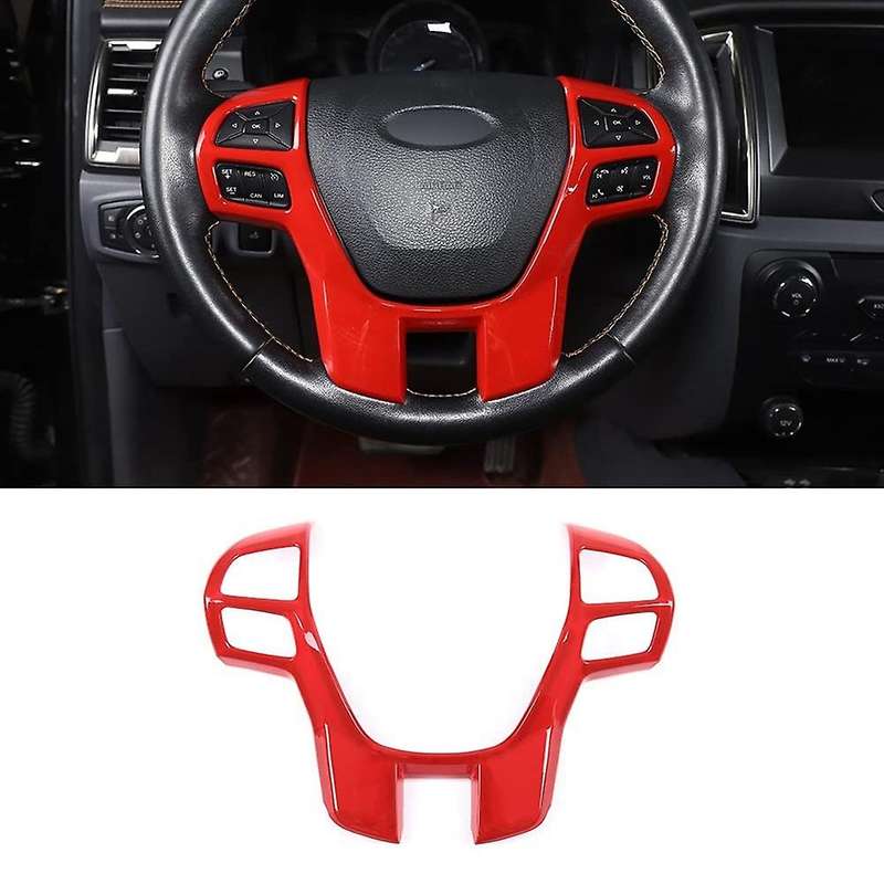 Steering Wheel Cover Trim for Ford Ranger Everest 2015-2022, Red