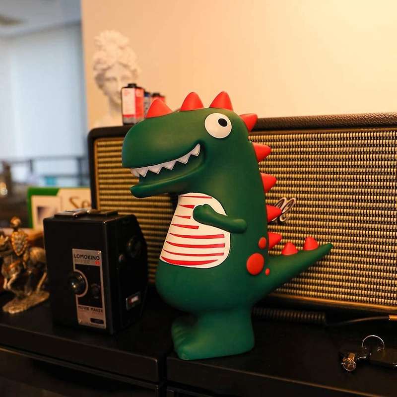 Piggy Bank, Cartoon Green Dinosaur Child Money Bank Shatterproof Box