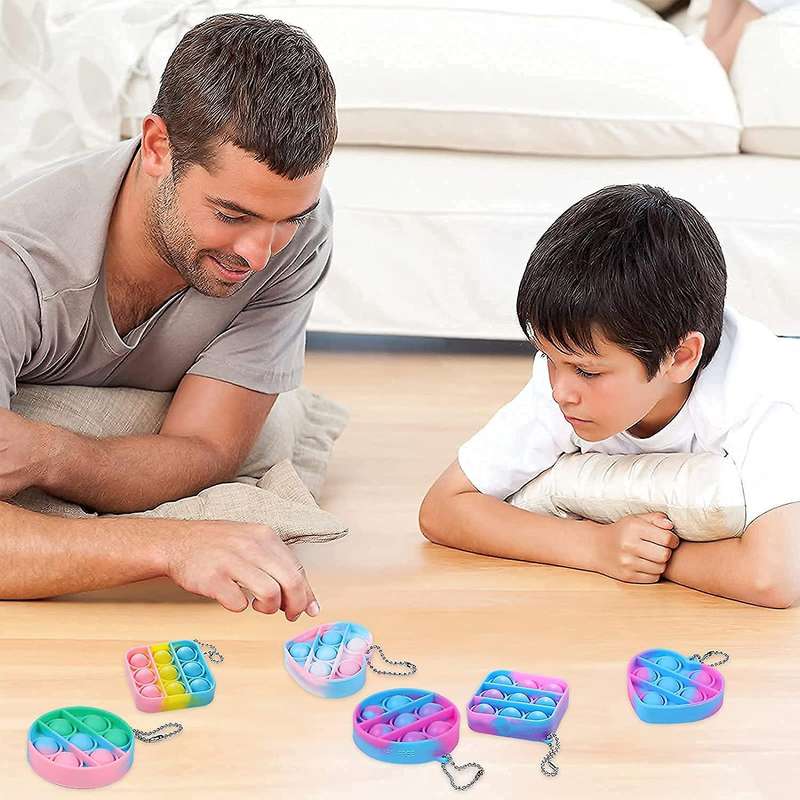 15 Pcs Mini Fidget Sensory Toy Silicone Keychain Toy Decompression