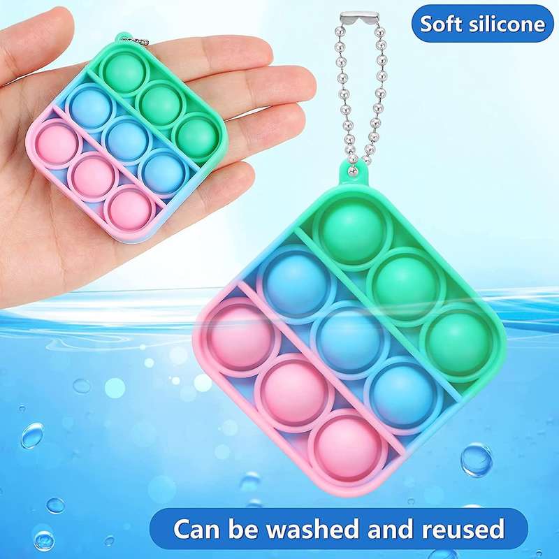 15 Pcs Mini Fidget Sensory Toy Silicone Keychain Toy Decompression