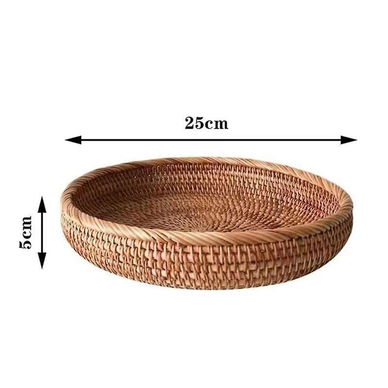 Rattan Handmade Real Rattan Fruit Basket Snack Bread Basket Tray L