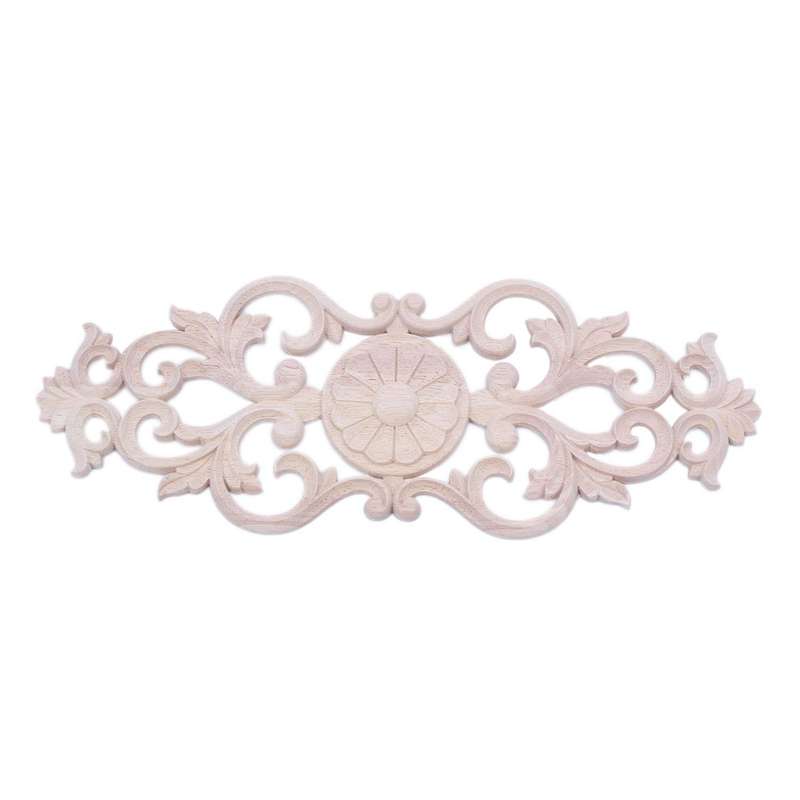 Rubber Wood Carved Applique Retro Furniture Crafts Decor(40*15cm)