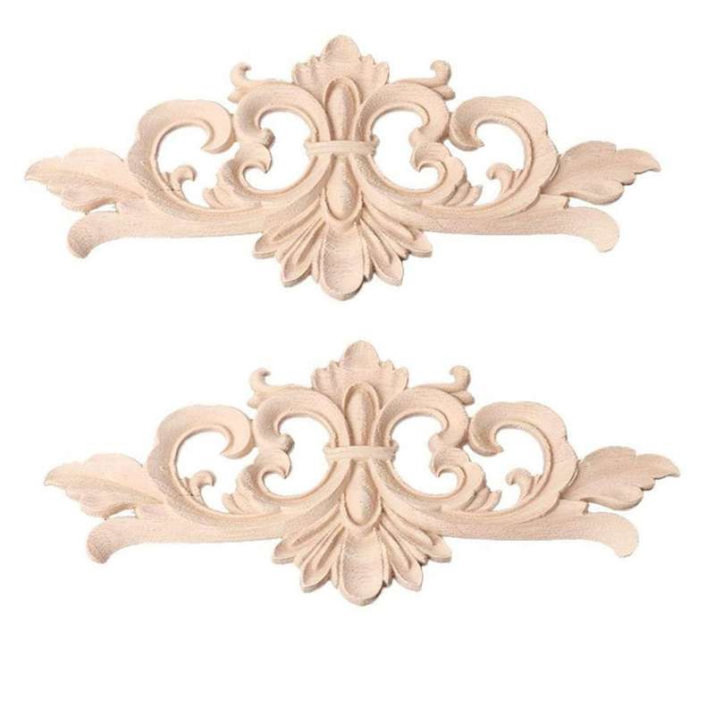 Rubber Wood Carved Applique Retro Furniture Crafts Decor(40*15cm)
