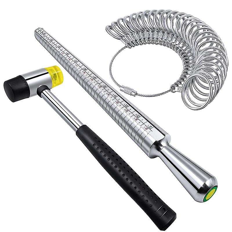 Ring Mandrel Ring Sizer Gauge Rubber Jeweler's Mallet Hammer Us Plug