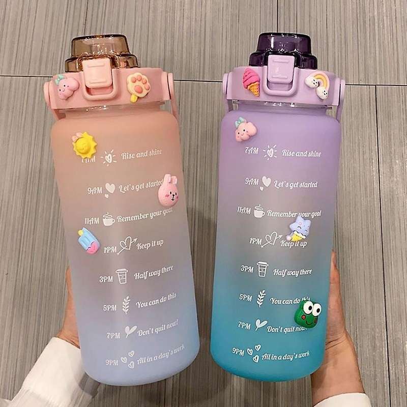 2 Liter Large Capacity Free Motivational with Time Marker-b