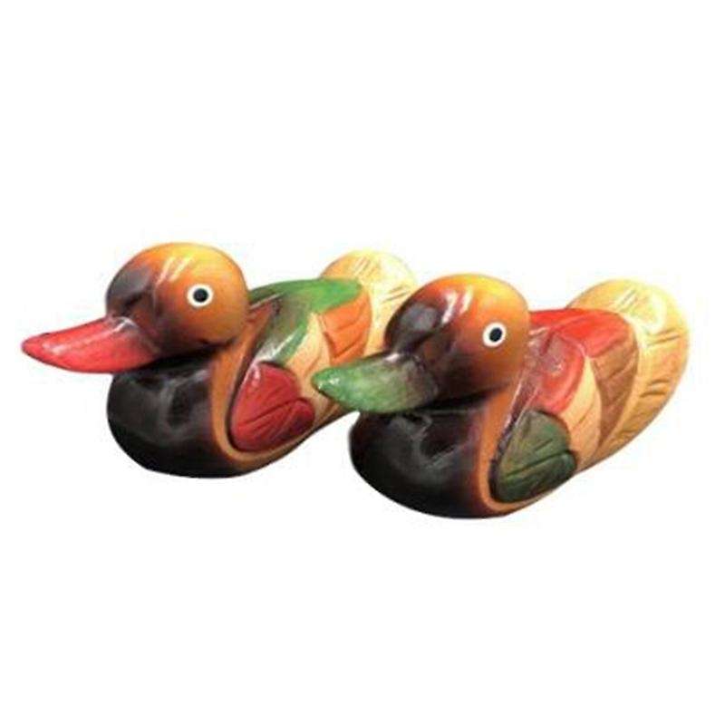 2pcs Mandarin Duck Decoration Wooden Mandarin Duck Model Handmade