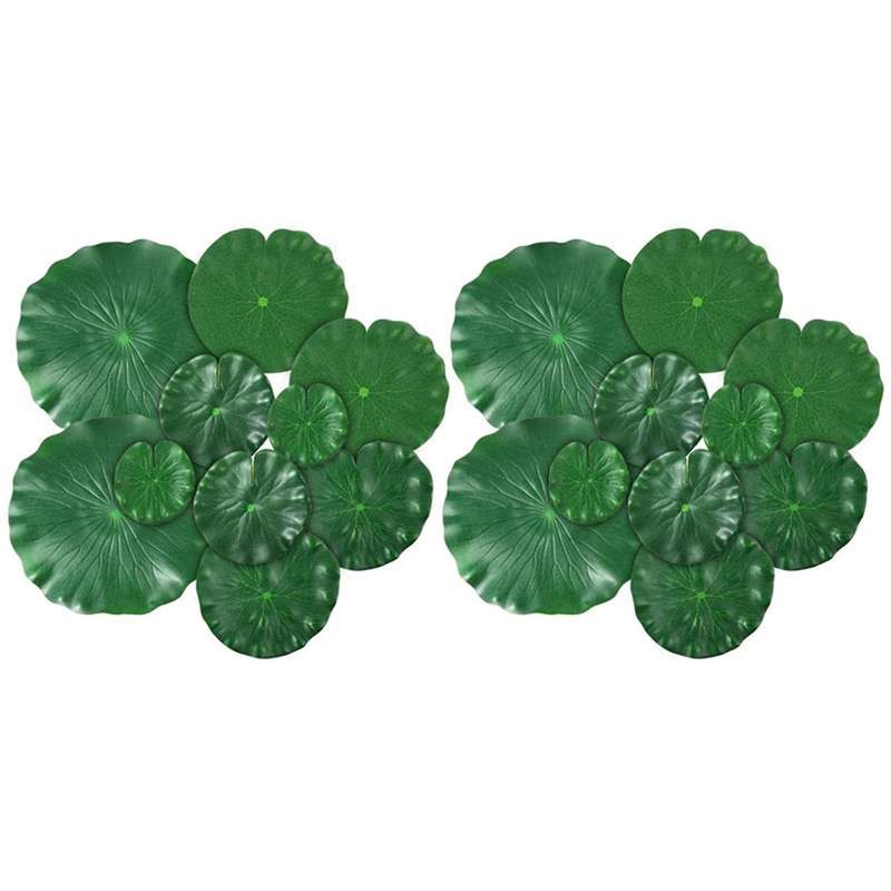 15 Pieces 5 Kinds Artificial Floating Foam Lotus Leaves Lily Pads
