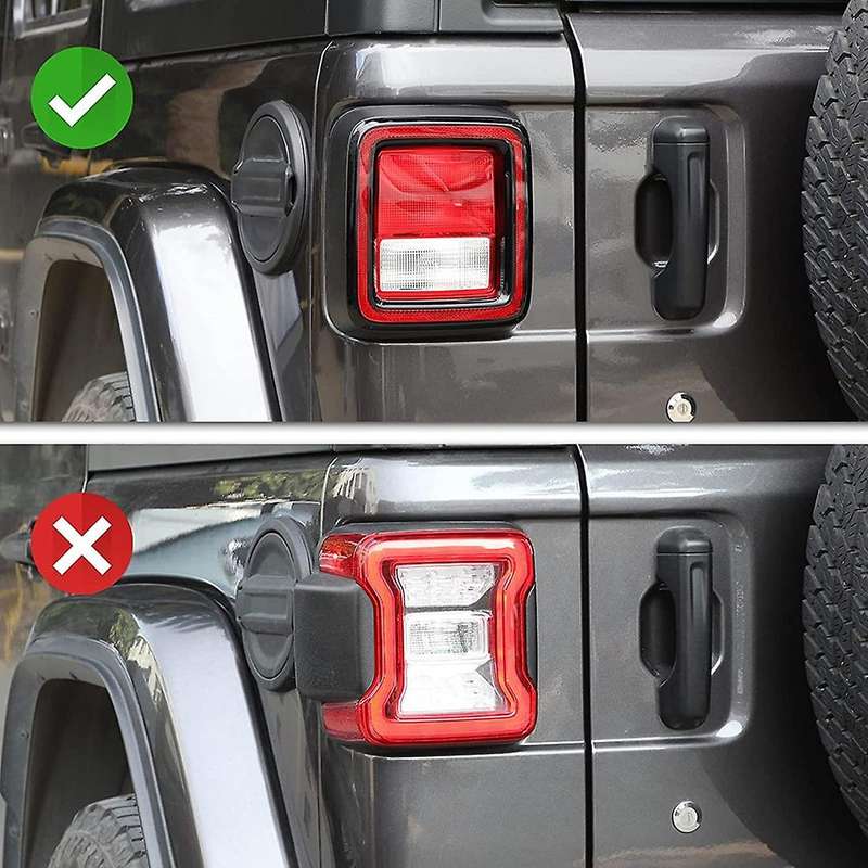 Tail Light Cover Taillight Guard for Jeep Wrangler Jl Black 2pcs