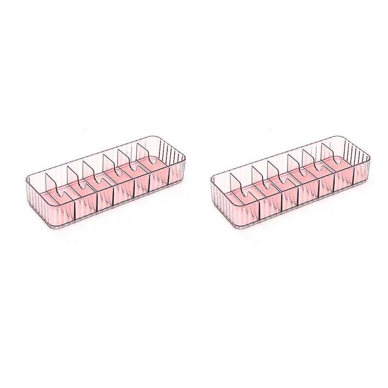 2pcs Desktop Data Cable Separation Storage Box Mobile Phone(red)