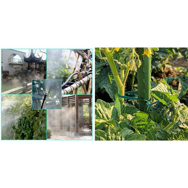 Diy Garden Misting Flow Drip Irrigation with Mist Nozzle Sprinkler