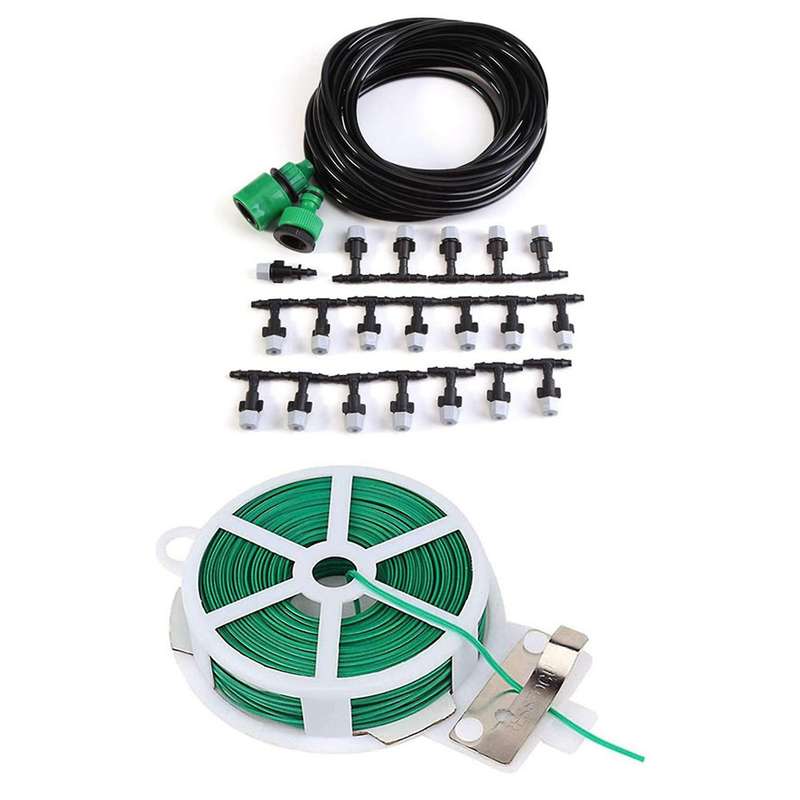 Diy Garden Misting Flow Drip Irrigation with Mist Nozzle Sprinkler
