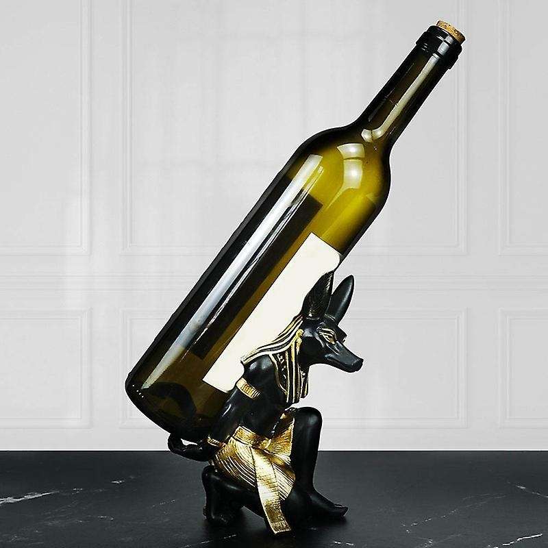 Resin Anubis God Wine Rack Figurines Egypt Dog Miniatures Statues