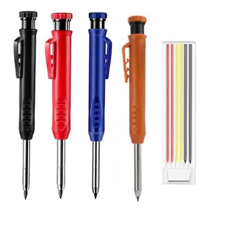 Solid Carpenter Pencil Set Woodworking Mechanical Pencil 3 Colors