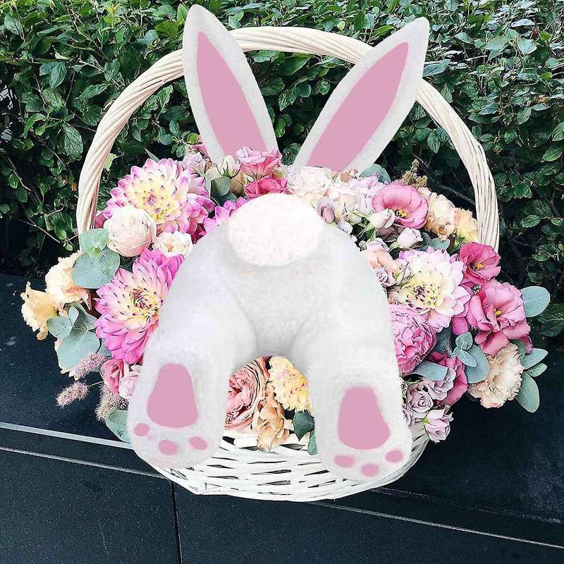 Bunny Butt for Wreath, Hanging Welcome Sign Wreath Attachment (a)