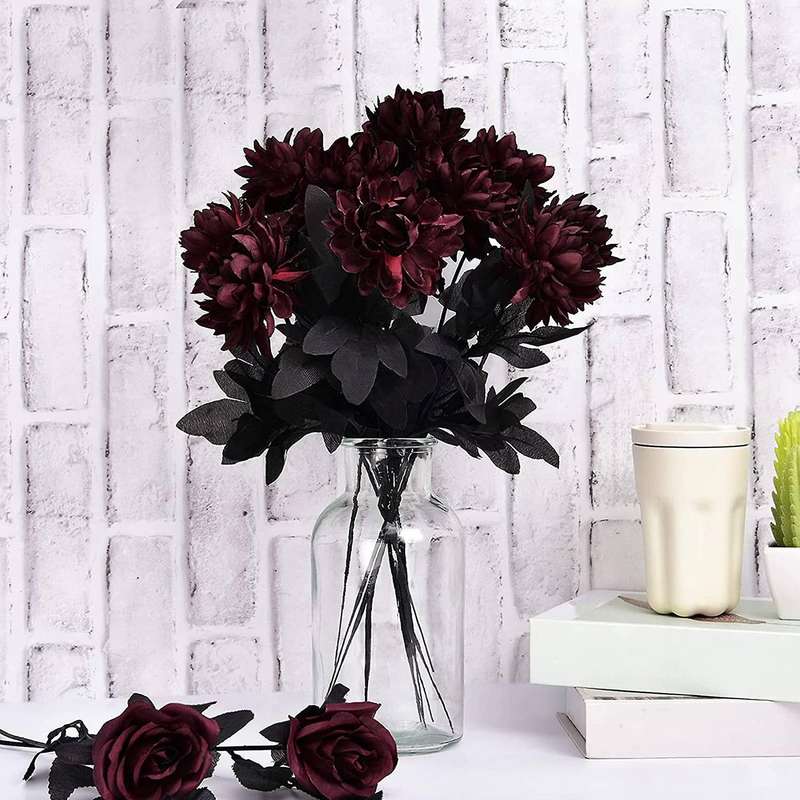 10 Pack Artificial Silk Dahlia Bouquet Fake Flower Floral
