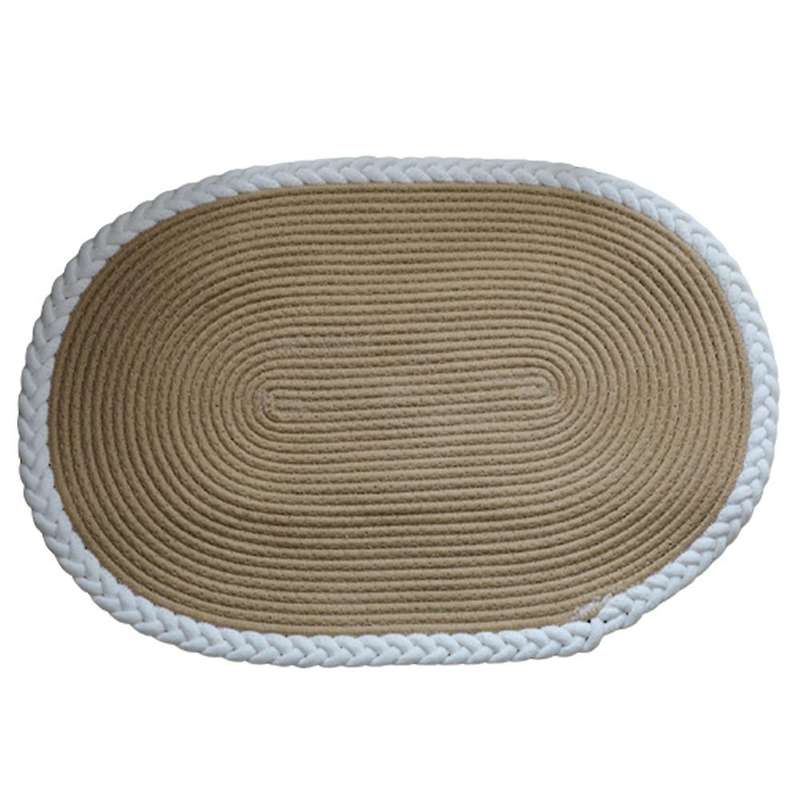 Simple Japanese Style Jute Floor Mat Bathroom Water Absorbent Mat(b)