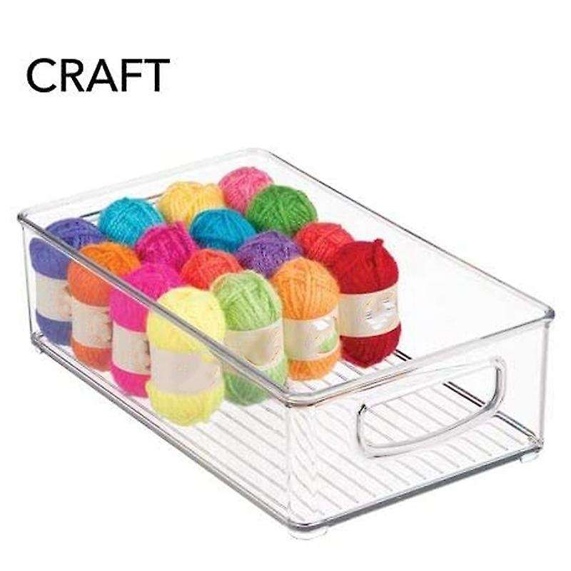Plastic Pantry, Refrigerator Food Storage Organizer Bin with Handles