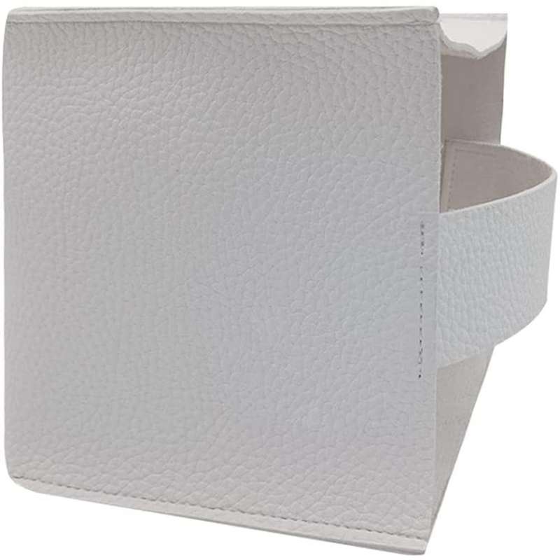 2 Pieces Pu Leather Tissue Box with Bottom Belt (white)