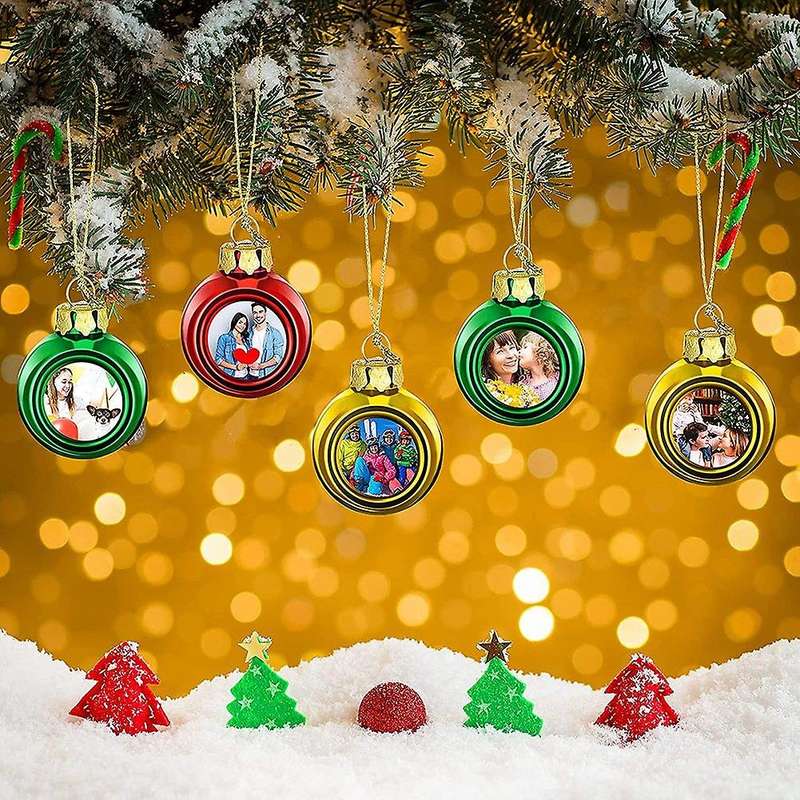 9 Pieces Sublimation Christmas Ball Ornaments Shatterproof