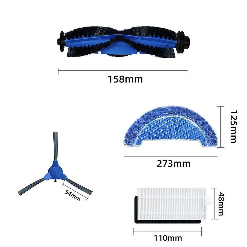 Hepa Filter Main Side Brush Mop Cloths Rag for Cecotec Conga 1090