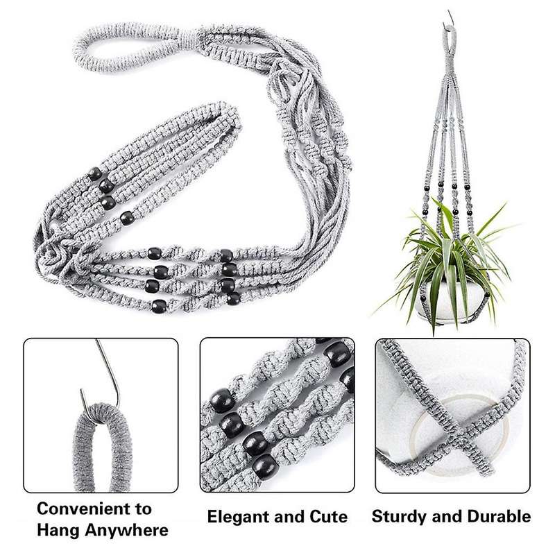 2pcs Macrame Hanging Planter, Hanging Planter Set(purple)
