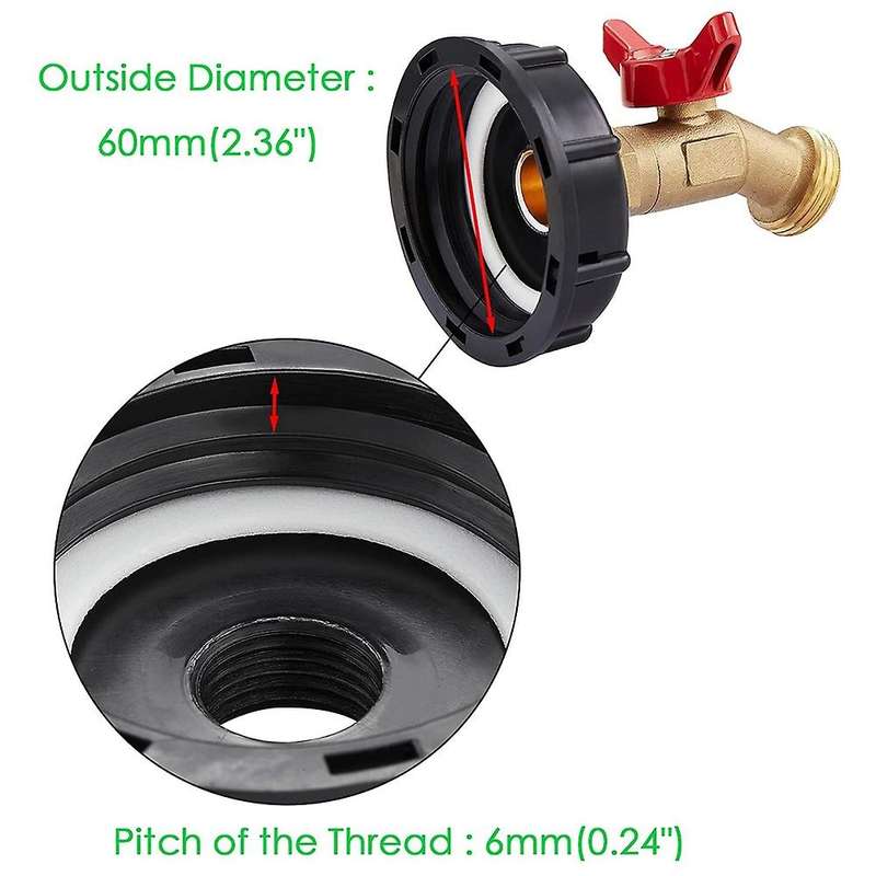 275 330 Gallon Ibc Suitcase Adapter 2 Inches + Water Valve Faucet