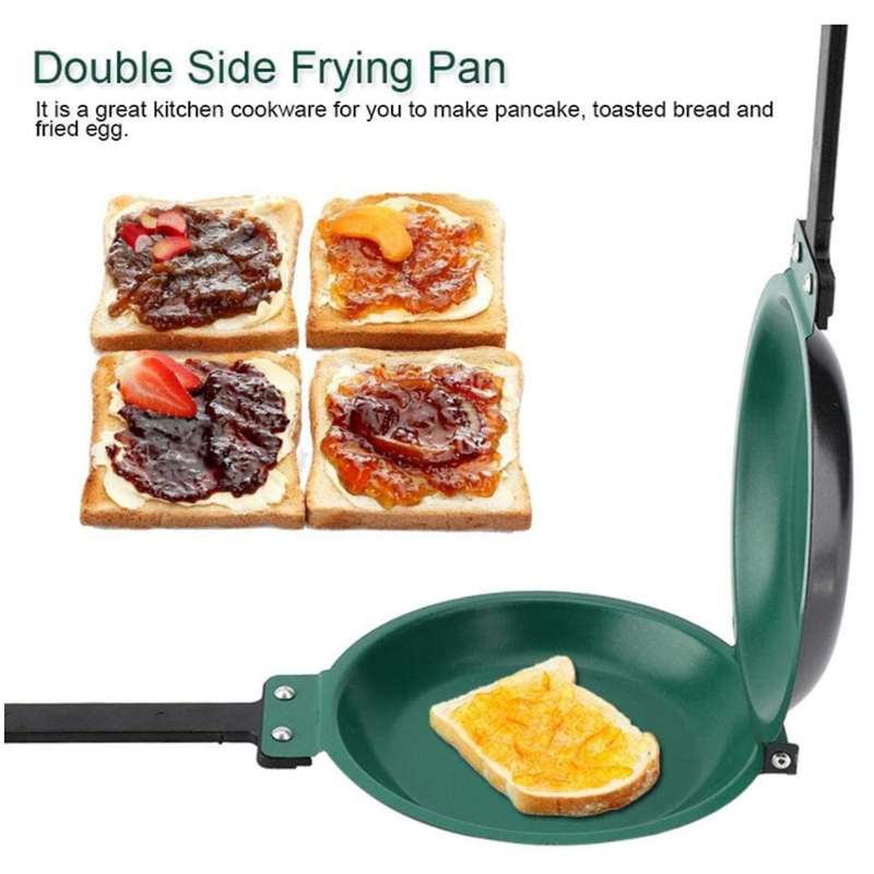 Frying Pan,double Side Frying Pan Non-stick Flip Folding Frying Pan