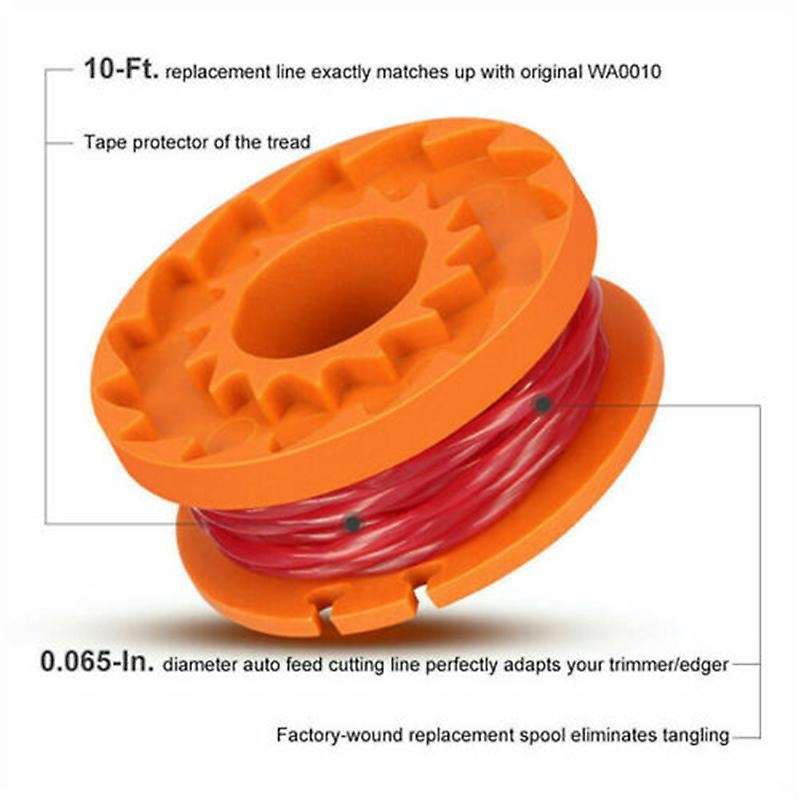 12 Pack Replacement Spool String Trimmer Line 10 Pack Spool and 2 Cap