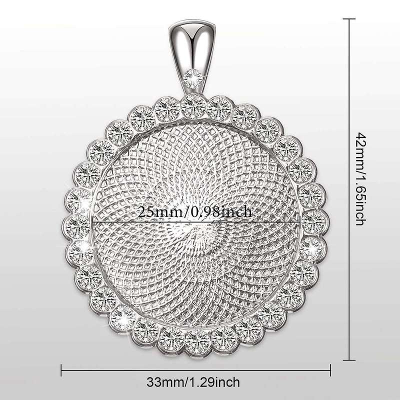 25 Pcs Rhinestone Bezel Pendant Trays Diy Trays for Crafts Making