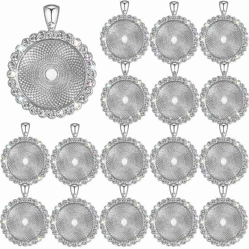 25 Pcs Rhinestone Bezel Pendant Trays Diy Trays for Crafts Making