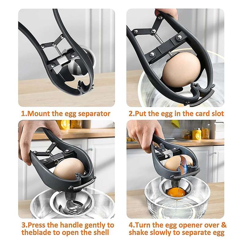 Egg Cracker Egg Separator Tool, Handheld Egg Opener