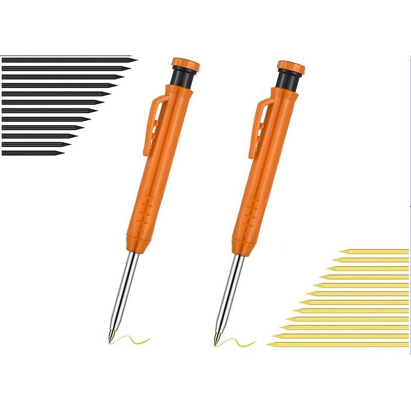 Solid Carpenter Pencil with Sharpener and Leads Mechanical Pencils