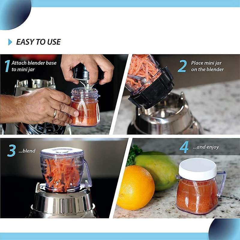 Mini 1-cup Clear Plastic Jar, Fits for Oster Blenders (4 Pieces)